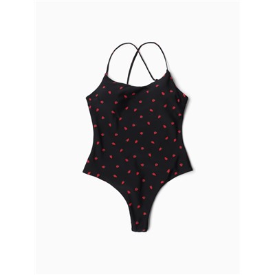 Купальник женский слитный с открытой спиной MIST «Клубника», размер XS