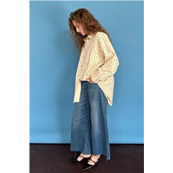 Рубашка женская  HUG077/10/Бежевый, черный