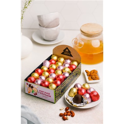 Мягкий грильяж Ассорти / классика,арахис-клюква,миндаль-вишня /шоу-бокс /540 г/ ТМ Сибирские конфеты