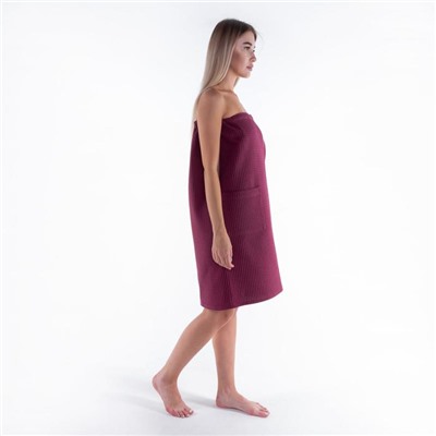 Полотенце банное Этель «Парео» с карманом 80×140 см цв. темная сирень, 100% хл, вафля 240 г/м²