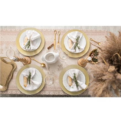 Скатерть «Доляна» Кружево 110×146 см, 100% хлопок, рогожка, 164 г/м²