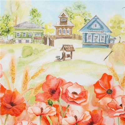 Фартук «Этель. Маки», 70×60 см, 100% хлопок, рогожка 160 г/м²