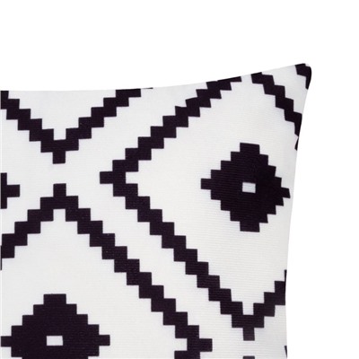 Наволочка декоративная «Этель. Графика» 40×40 см, велюр, белая
