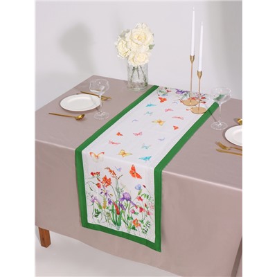 Дорожка на стол «Луговые цветы», 40×146 см±3 см, 100% хлопок, саржа 190 г/м²