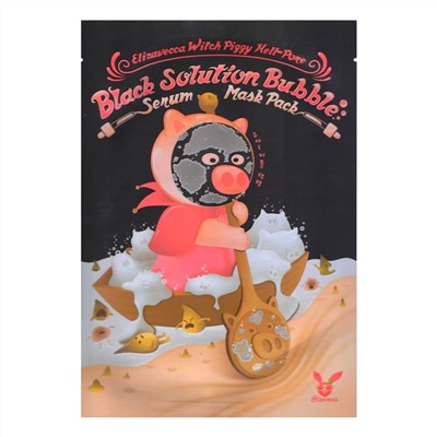 Elizavecca Маска пузырьковая для лица с порошком чёрного угля / Black Solution Bubble Serum Mask Pack, 28 мл 15526
