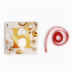 Гирлянда на ленте «С новым годом», бело-золотая, дл. 200 см