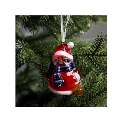 Ёлочная игрушка «Снеговик», 8 см, от батареек, свечение мульти (RGB)