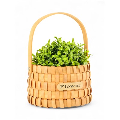 Корзина плетёная для хранения, 17×17×12 см, ручка h=13 см, натуральный цвет, Greengo