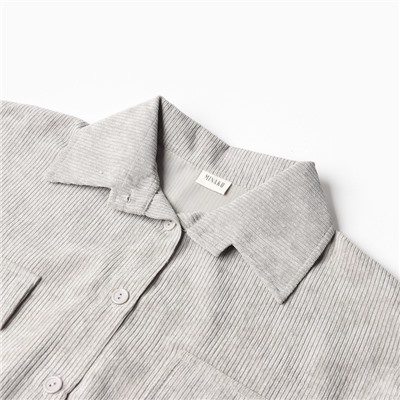 Рубашка женская MINAKU: Velvet collection, размер 52, светло-серая