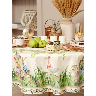 Скатерть «Этель» Easter, d=148 см±3 см, хлопок 100%, саржа 190 г/м²