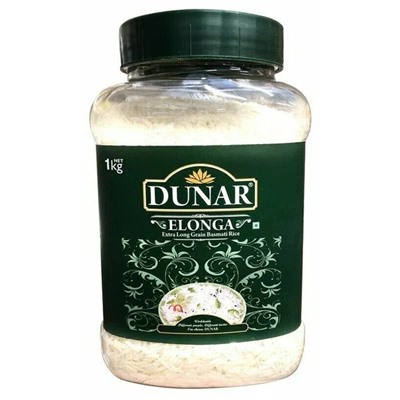 Dunar Elonga Basmati Rice pot / Рис Басмати Элонга банка 1 кг