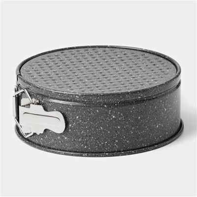 Форма для выпечки Доляна «Мрамор», 17×7 см, съёмное дно, антипригарное покрытие, серая