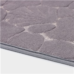 Коврики для ванной и туалета Доляна «Галька, ракушки», 2 шт., 40×50 см, 50×80 см, серые