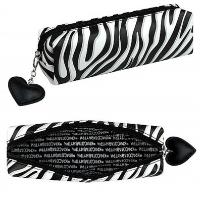 Пенал-косметичка 195х60х55 мм 71964 "ПРИНТ ЗЕБРА" искусственная кожа Феникс