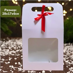 Подарочный пакет нежно розовый 28х17х6см