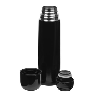 Термос гильза, 500 мл, с кружкой, сохраняет тепло до 8 часов, нержавеющая сталь, чёрный