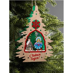 Подвеска световая «Снегурочка», 16×3×22.5 см, 6 LED, от батареек, свечение тёплое белое