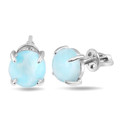 Серьги, ларимар, СПН119