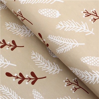 Бумага упаковочная новогодняя глянцевая двусторонняя «Изысканность», 50×70 см