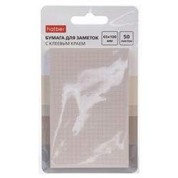 Бумага для заметок с клеевым краем 65х100мм 50 л. "Squares" кремовая европодвес 090343 Хатбер