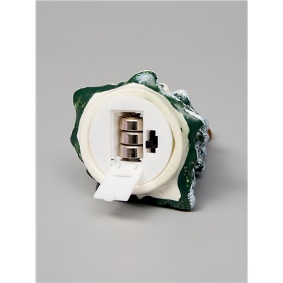 Светодиодная фигура «Зелёная Ёлка», 9.8×5.5×6.5 см, 1 LED, керамика, от батареек LR44×3, тёплый белый свет