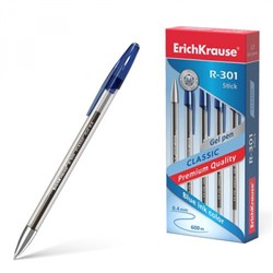 Ручка гелевая R-301 Classic Gel Stick 0.5 мм синяя 53346 ErichKrause