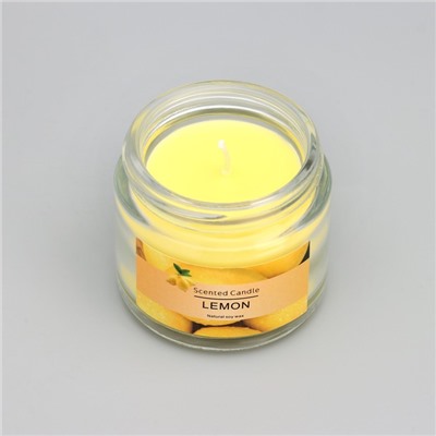 Ароматическая свеча в банке «Scented Candle, Lemon», лимон, 5×5 см, 140 г