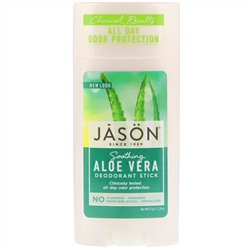 Jason Natural, Натуральный успокаивающий дезодорант-стик с  алоэ вера, 2.5 унций (71 г)