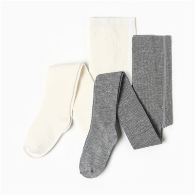 Набор детских колготок KAFTAN BASIC Melange, рост 92-98 см, молочный/серый