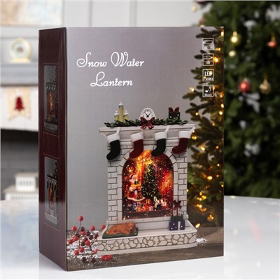 Фигура светодиодная «Чудесный камин», 26×10×18 см, музыка, от батареек ААх3, USB, свечение тёплое белое