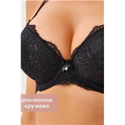 Бюстгальтер 20018 кружевной пушап OIRO (Черный)