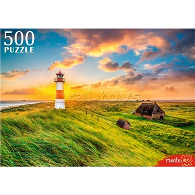 Пазлы 500 "Маяк на закате"
