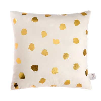 Подушка декоративная «Этель. Горошек белая», 40×40 см, велюр