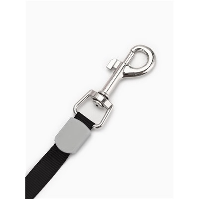 Рулетка - поводок для собак, лента 3 м, розовая, серая