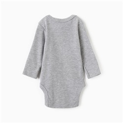 Боди детское «Крошка Я» Mery Xmas, рост 62-68 см, серое