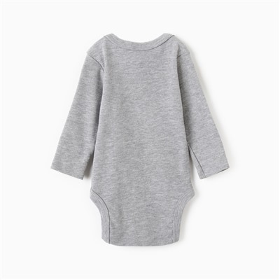 Боди детское «Крошка Я» Mery Xmas, рост 62-68 см, серое