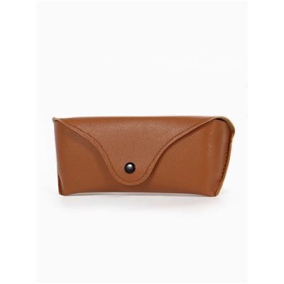 Футляр для очков на кнопке, 16×3.5×6.5 см, коричневый