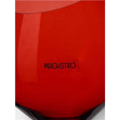 Бокал для вина Magistro «Иллюзия», 540 мл, 10×24 см, стекло, красный