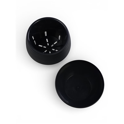 Горшок для цветов «Япония», 3 л, пластиковый, графитовый