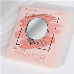 Зеркало настольное, с увеличением х2, круглое, настенное, двустороннее, 13.5×15 см, (d=11.5 см), МИКС