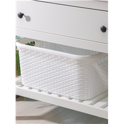 Корзина для глаженого белья «Ротанг», 32 л, 50×32.3×24.5 см, белая