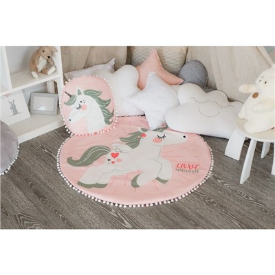 Одеяло-плед "Крошка Я" Единорог 90х90 см, велюр, 100% пэ, синтепон 100г/м2