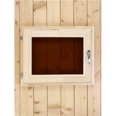 Окно деревянное для бани и сауны, 40×50 см, двойное стекло, тонированное