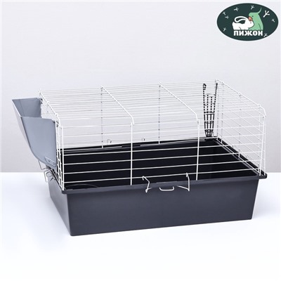 Клетка для грызунов «Пижон» №1 складная, 58×40×34 см (+миска, 2 кормушки), серая