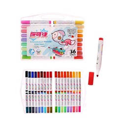 Фломастеры 36 цветов в пластиковом пенала, смываемые водой