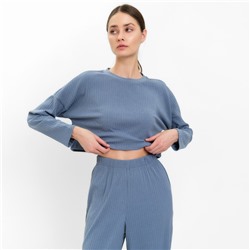 Костюм женский (лонгслив, брюки) MINAKU: Casual Collection, серо-голубой, размер 42