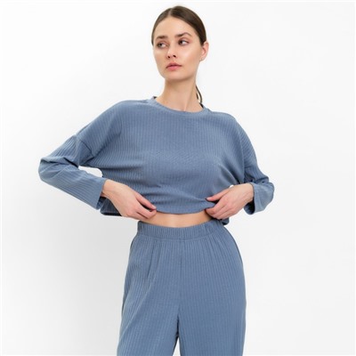 Костюм женский (лонгслив, брюки) MINAKU: Casual Collection, серо-голубой, размер 42