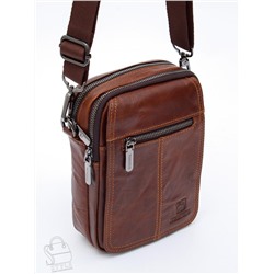 Сумка мужская кожаная 8611S brown Fuzhiniao в Новосибирске