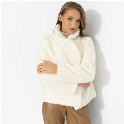 Полупальто на подкладе, Слишком заметна (белый шоколад, oversize, 42-48)