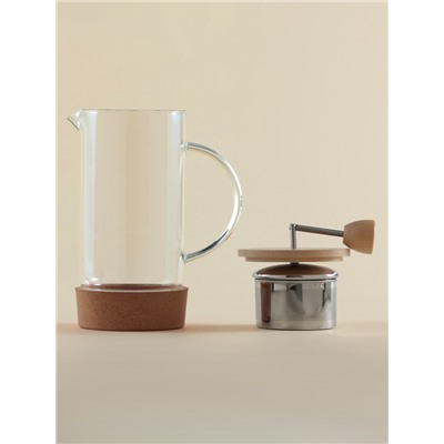 Заварочный чайник френч-пресс SL Home «Риальто», 600 мл, на подставке, стекло, прозрачный